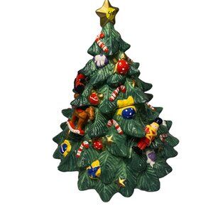 St. Nicholas Square Snowball Buddies Ceramic Christmas Tree Cookie Jar With Lid